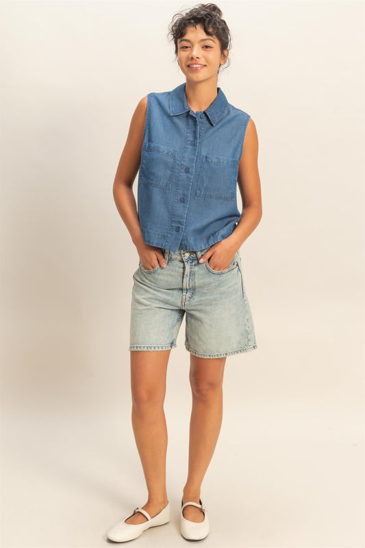 Ready to Go Dark Blue Top