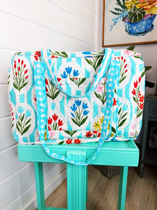 Blooming Days Quilted Duffle Bag