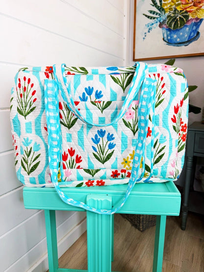 Blooming Days Quilted Duffle Bag