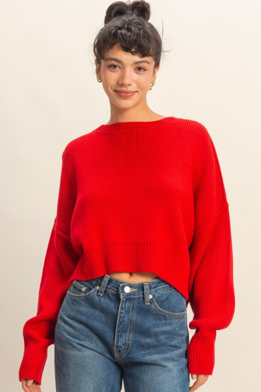 Keep Things Simple Red Sweater