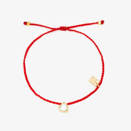 Hearts Bead Gold Dainty Red Bracelet