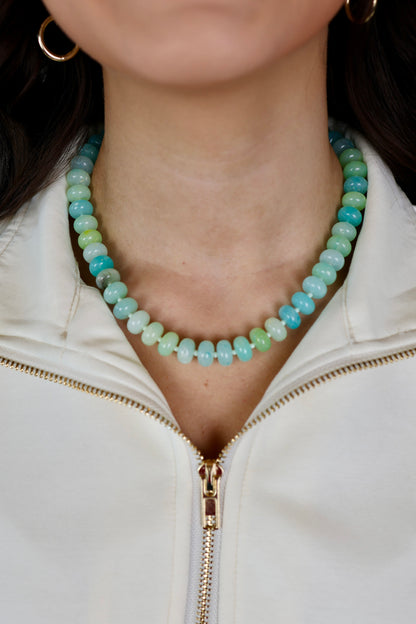 Rondelle Bead Light Green Necklace