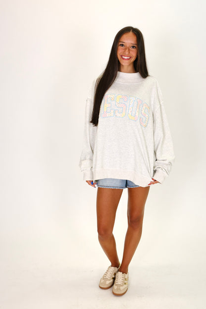 Jesus Embroidered Sweatshirt