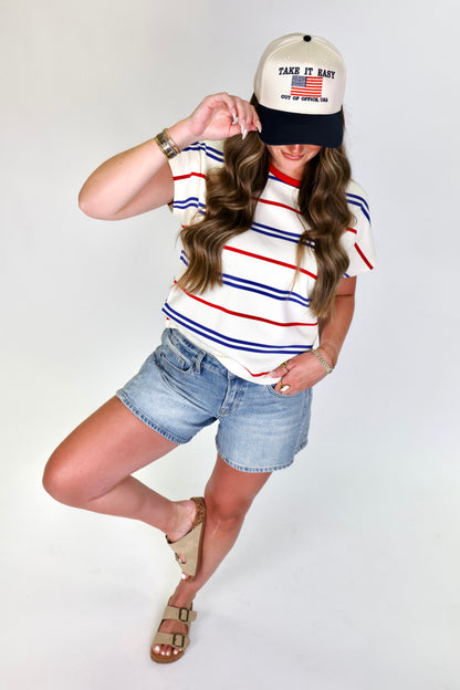 Red, White, & Trendy Top