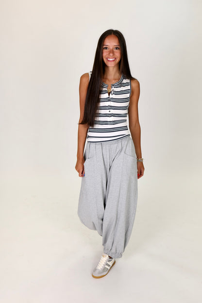 Jamie Henley Stripe White Combo Tank