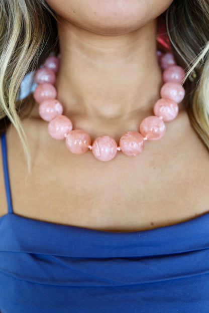 Marble Peach Necklace