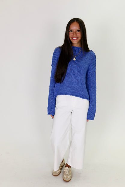 Opal Rollneck Peri Blue Knit Sweater