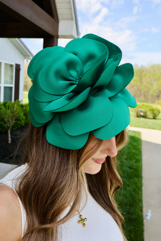 Whispering Petals Green Fascinator