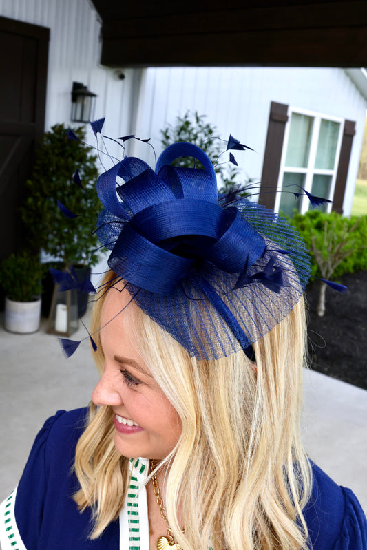 Southern Belle Navy Fascinator