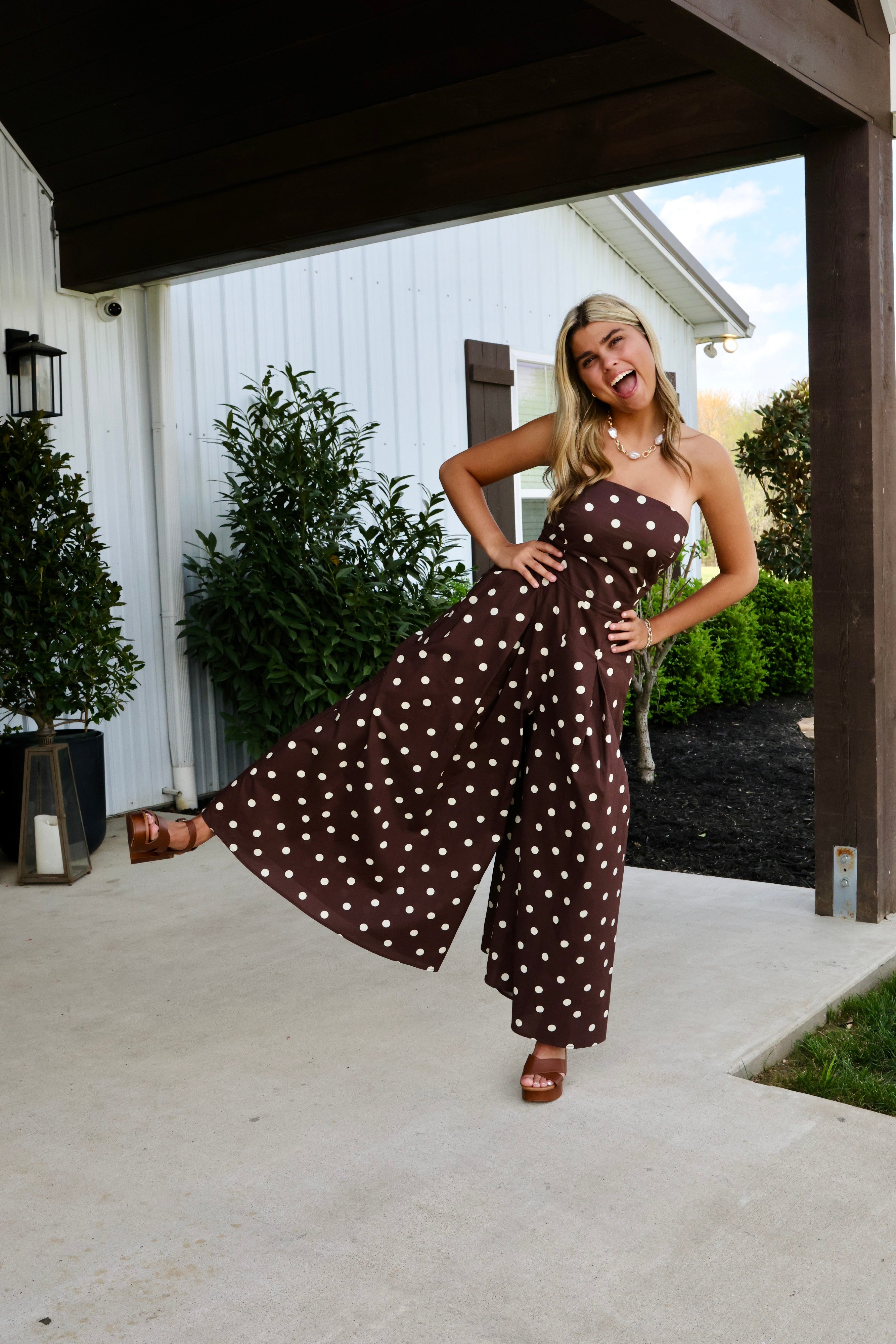 poláura HERITAGE RIBBON ROMPERS ブラウン Clearance Rompers + Jumpsuits – Ribbon Chix
