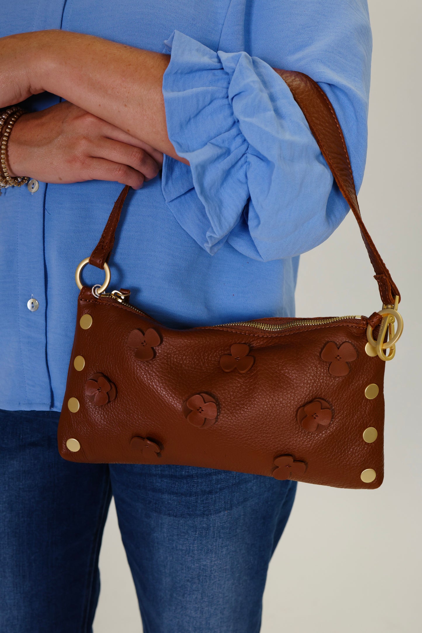Kyle Small Sienna Flora/Brushed Gold Handbag