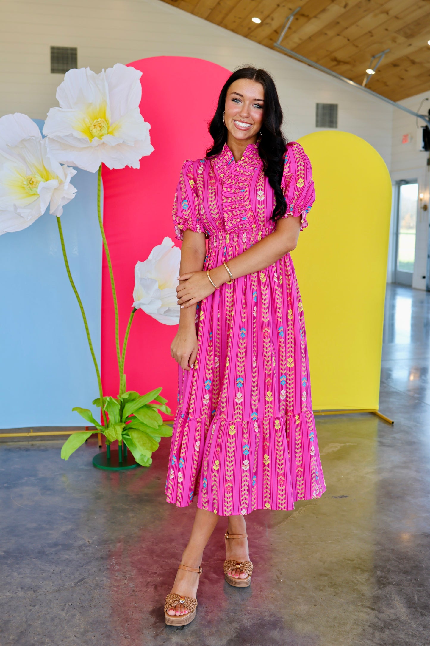 Already on It Pink Midi Dress