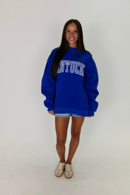 Kentucky Blue Gingham Sweatshirt