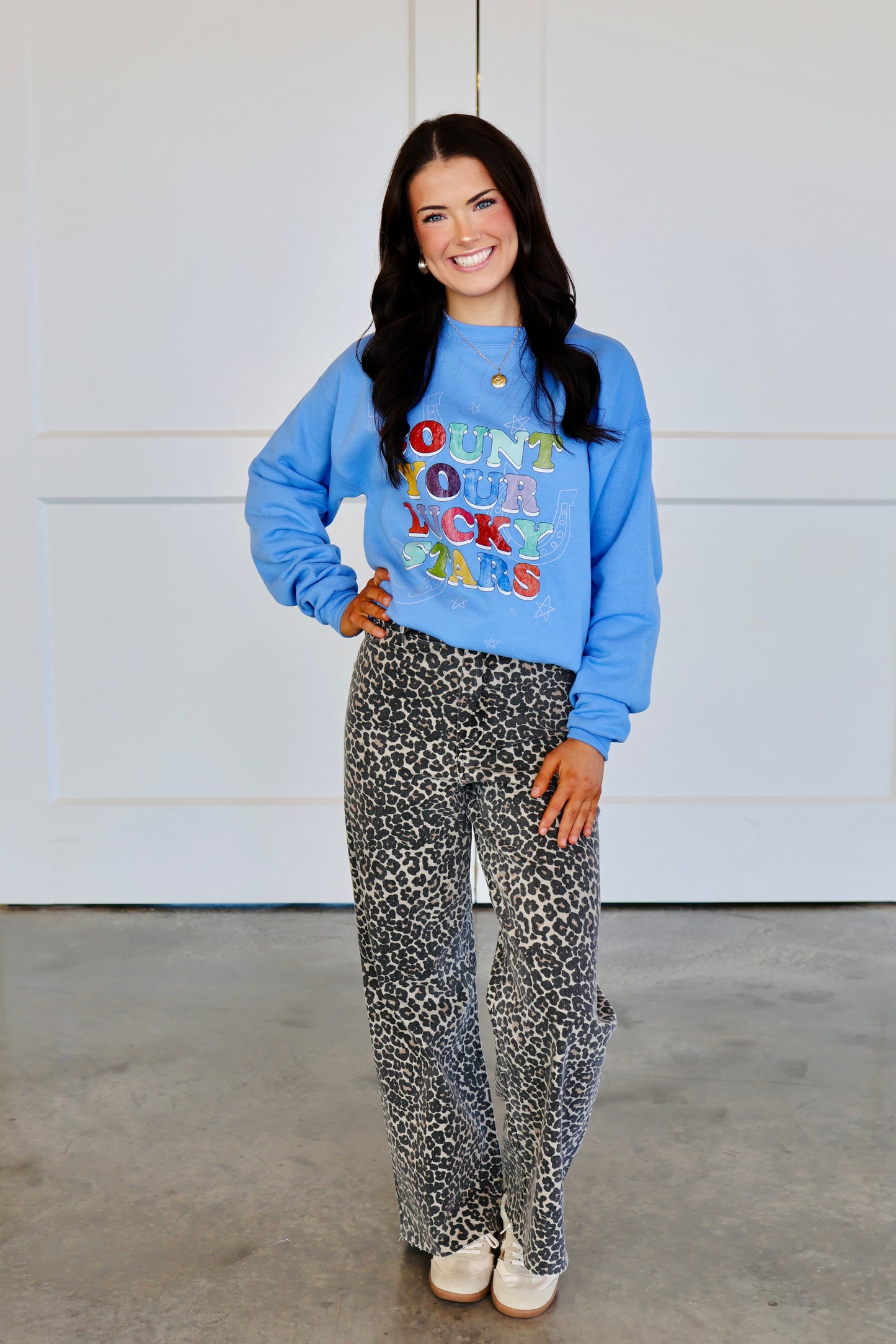 Count Your Lucky Stars Blue Sweatshirt
