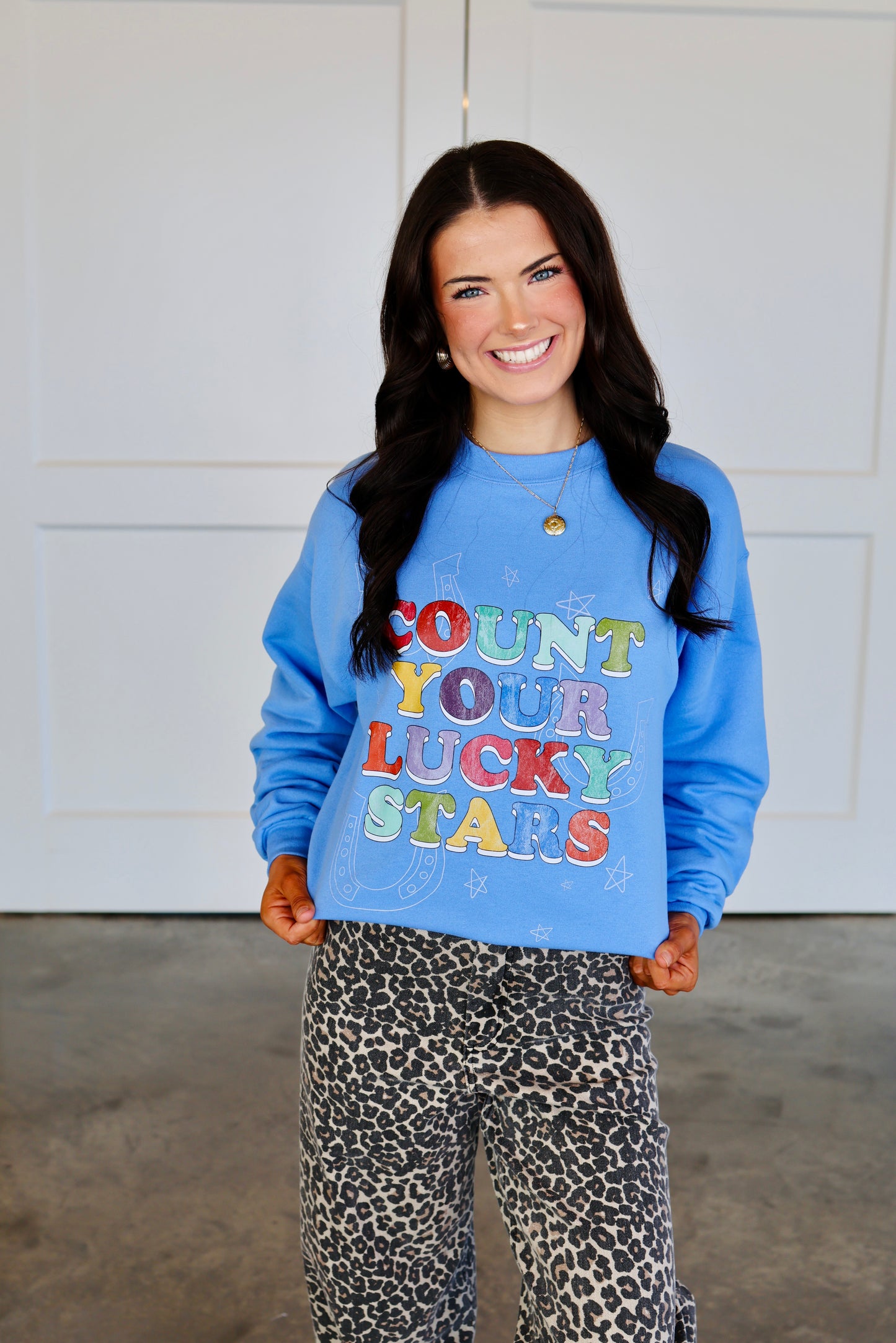 Count Your Lucky Stars Blue Sweatshirt