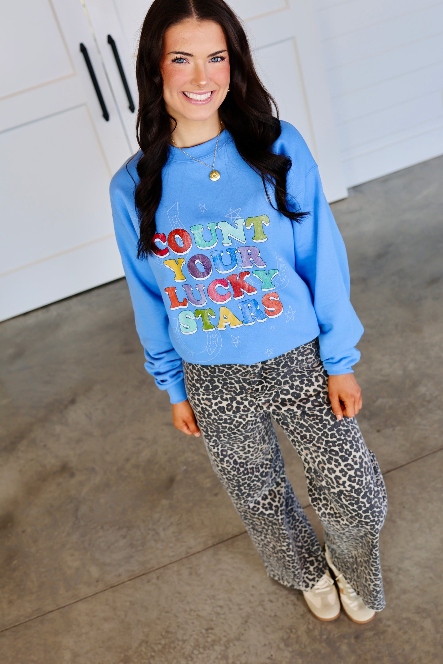 Count Your Lucky Stars Blue Sweatshirt