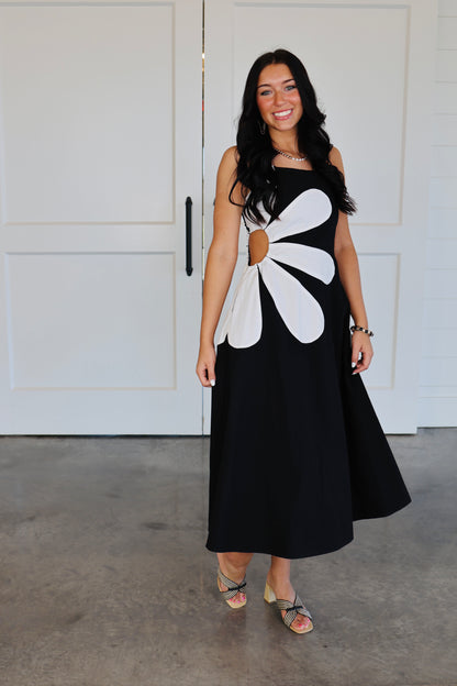 Back in Bloom Black Dress