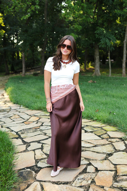 Classic Elegance Dark Brown Skirt
