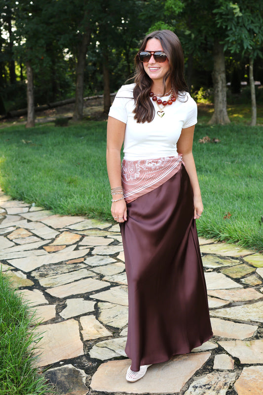 Classic Elegance Dark Brown Skirt