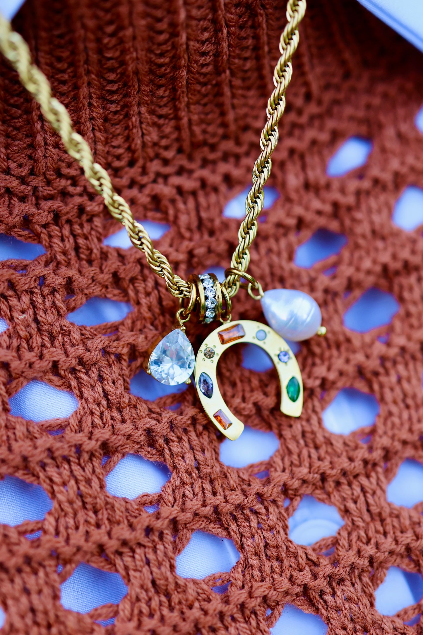 Western Horseshoe Charm Necklace