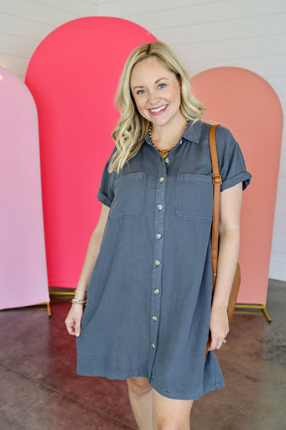 June Charcoal Dress