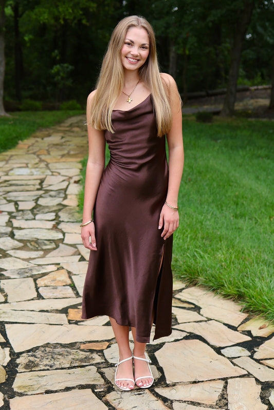 Poetic Charm Dark Brown Dress