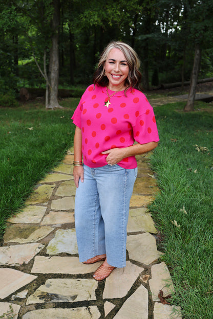 A Spot of Style Pink Sweater Top