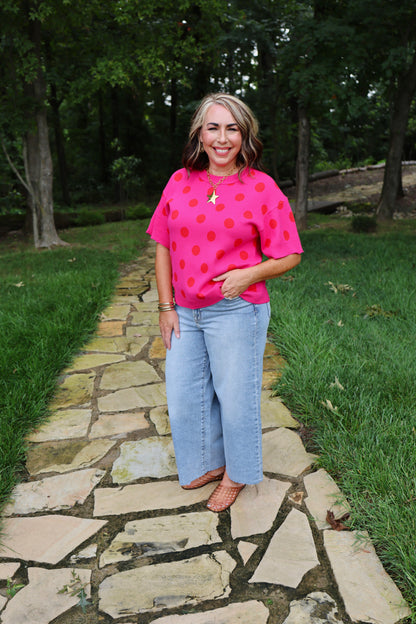 A Spot of Style Pink Sweater Top