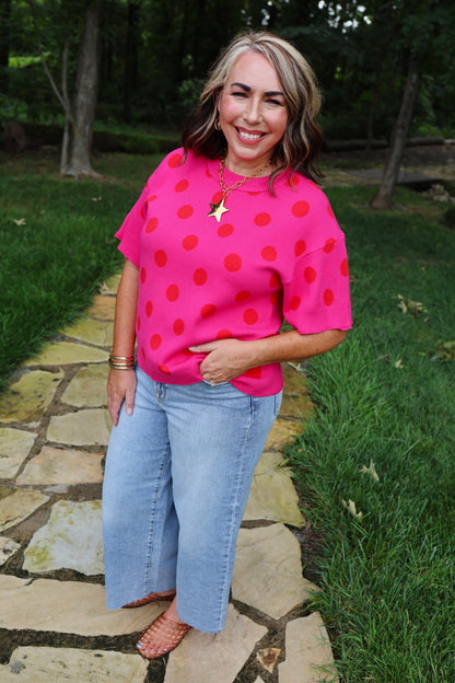 A Spot of Style Pink Sweater Top