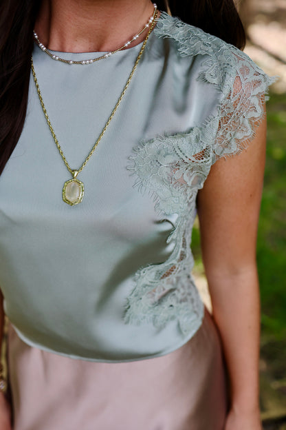 Steal the Show Green Top