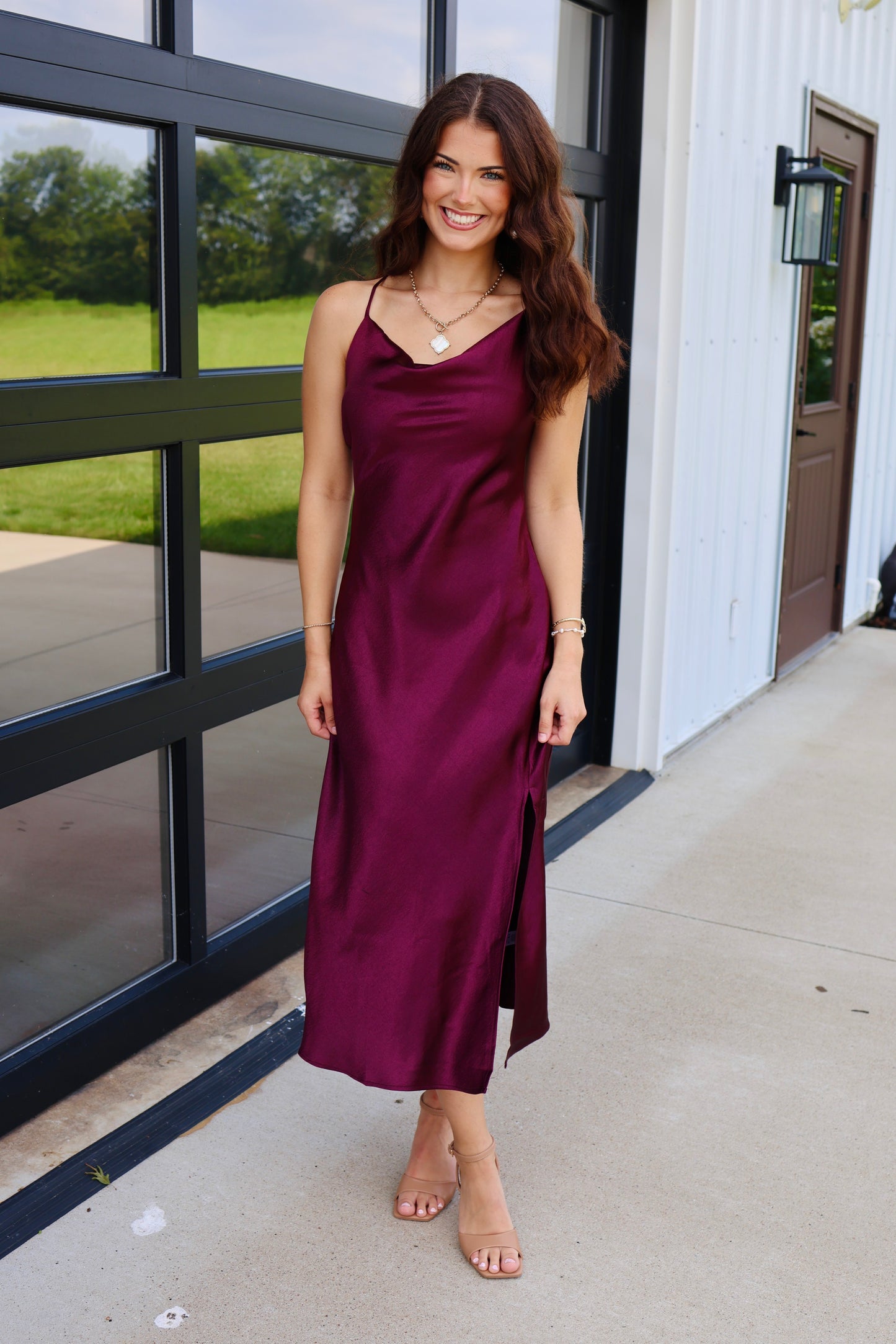 Poetic Charm Dark Cherry Dress