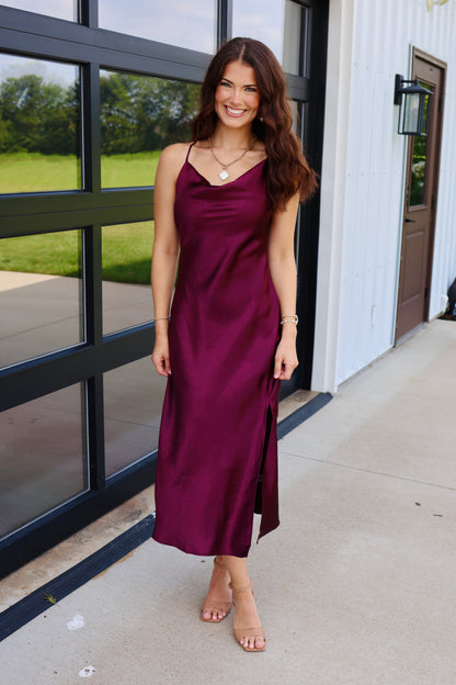 Poetic Charm Dark Cherry Dress