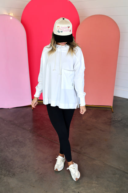 Hot Shot Hooded Layer White Top