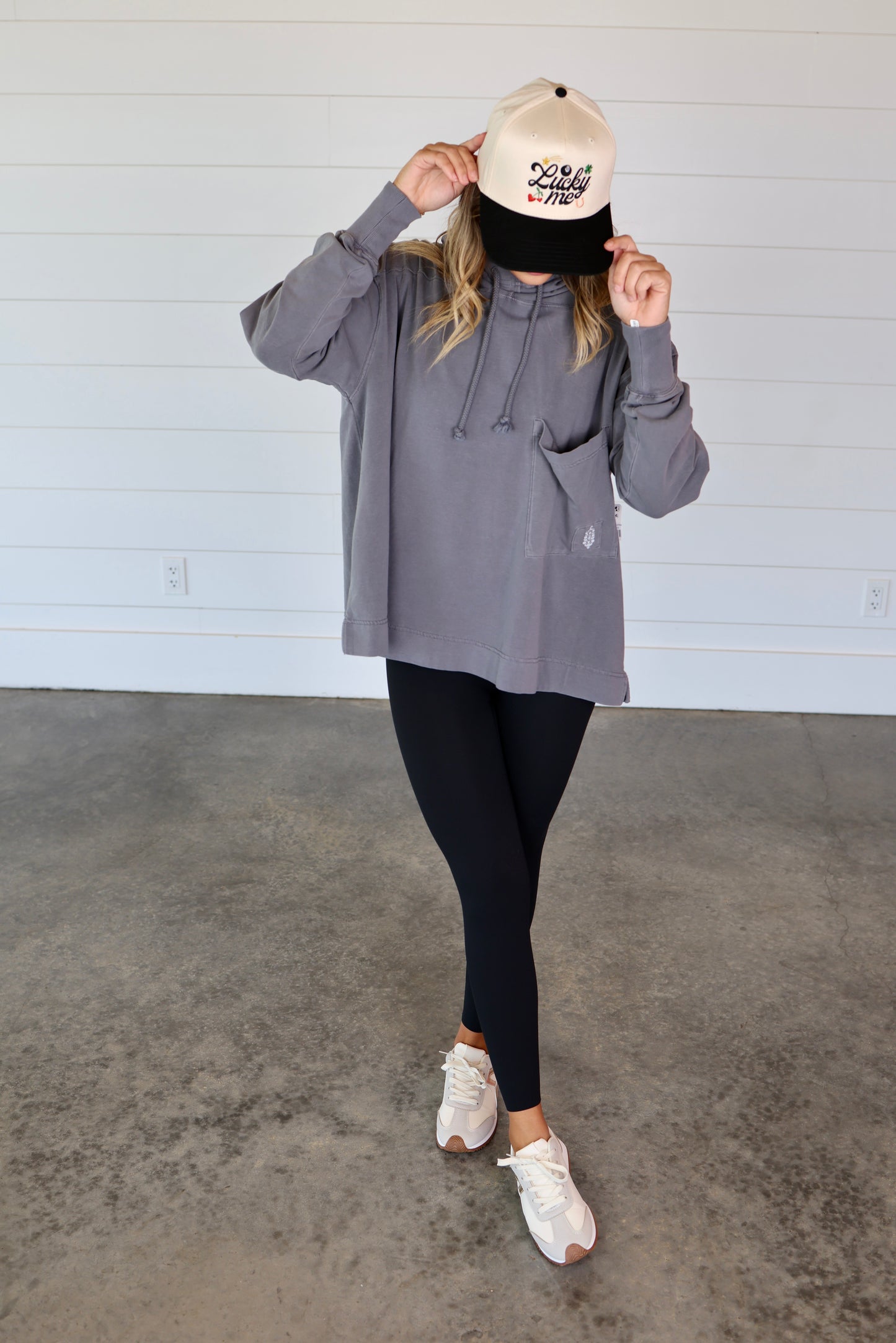 Hot Shot Hooded Layer Gunmetal Top