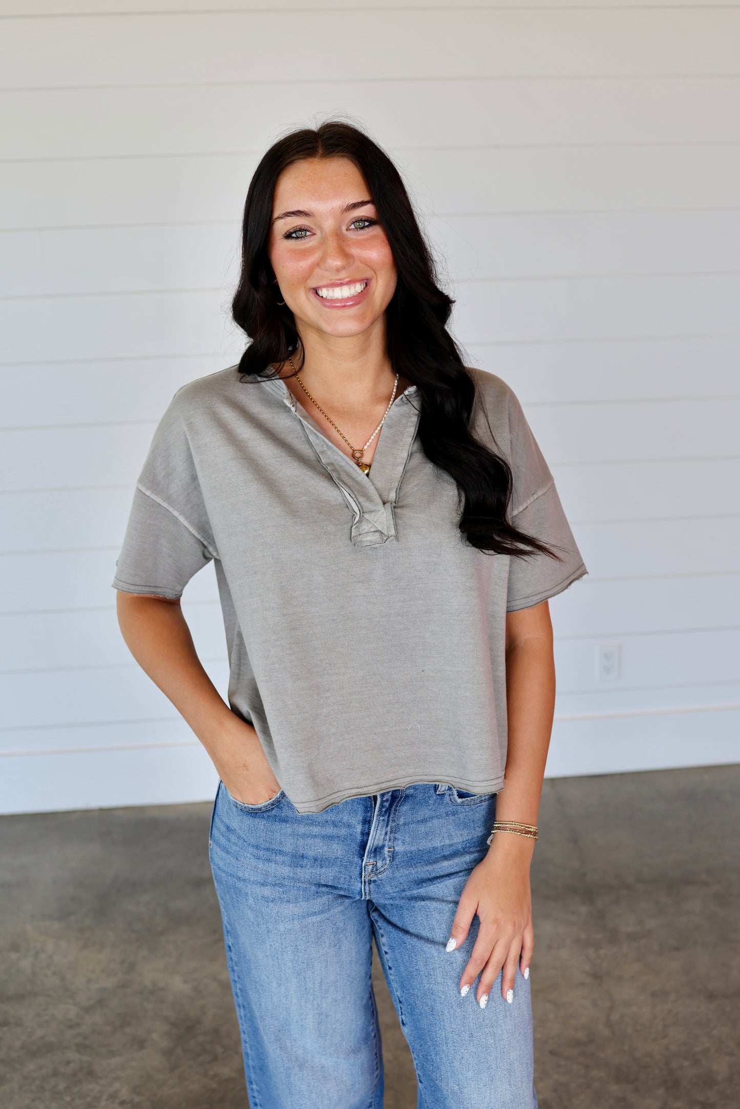 Easy Charm Grey Top