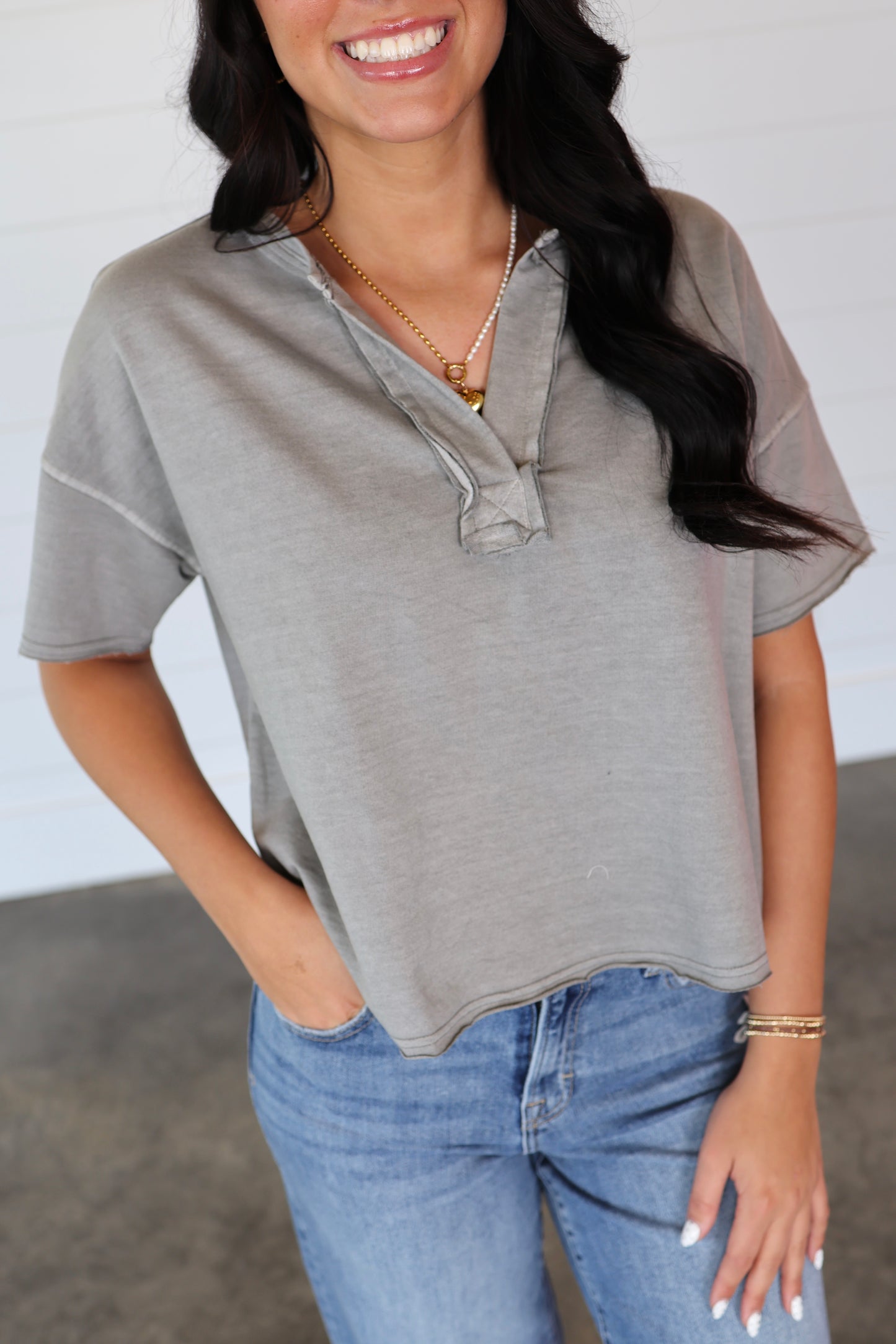 Easy Charm Grey Top