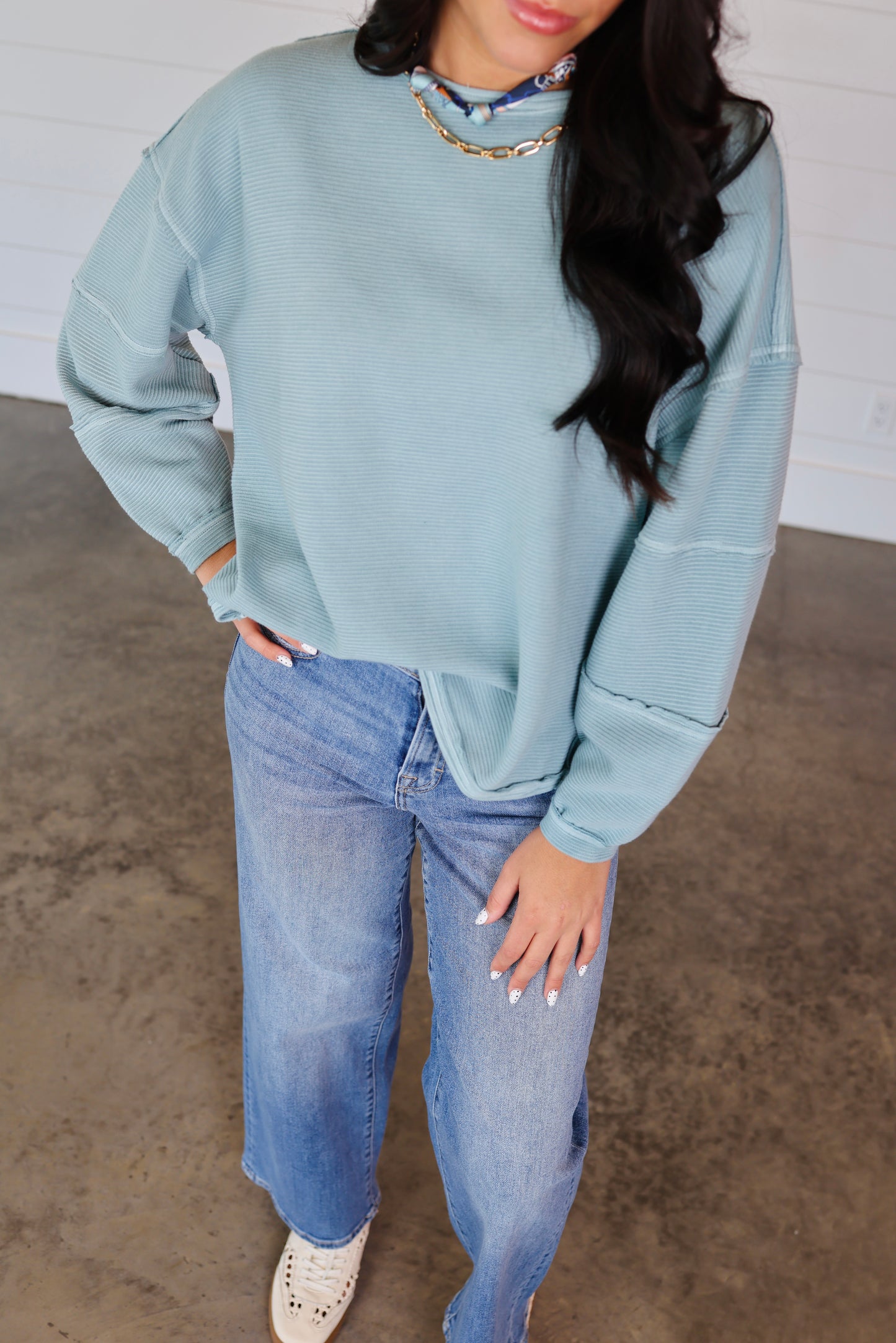 Best I've Seen Dusty Blue Top