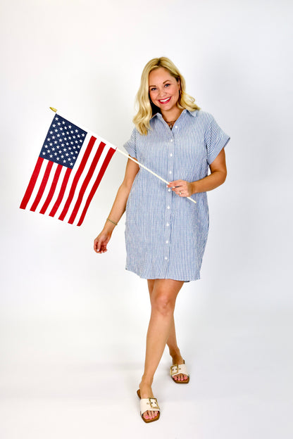 Crescent Ivory Blue Dress