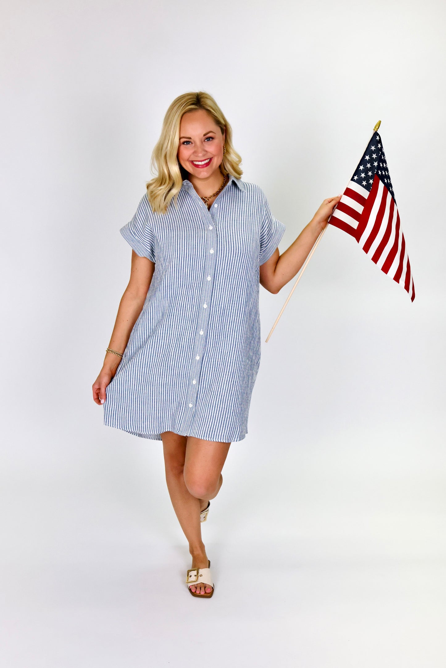 Crescent Ivory Blue Dress