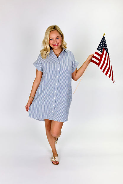 Crescent Ivory Blue Dress