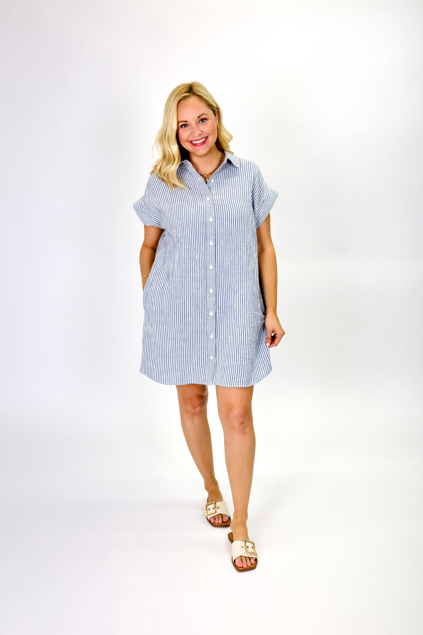 Crescent Ivory Blue Dress