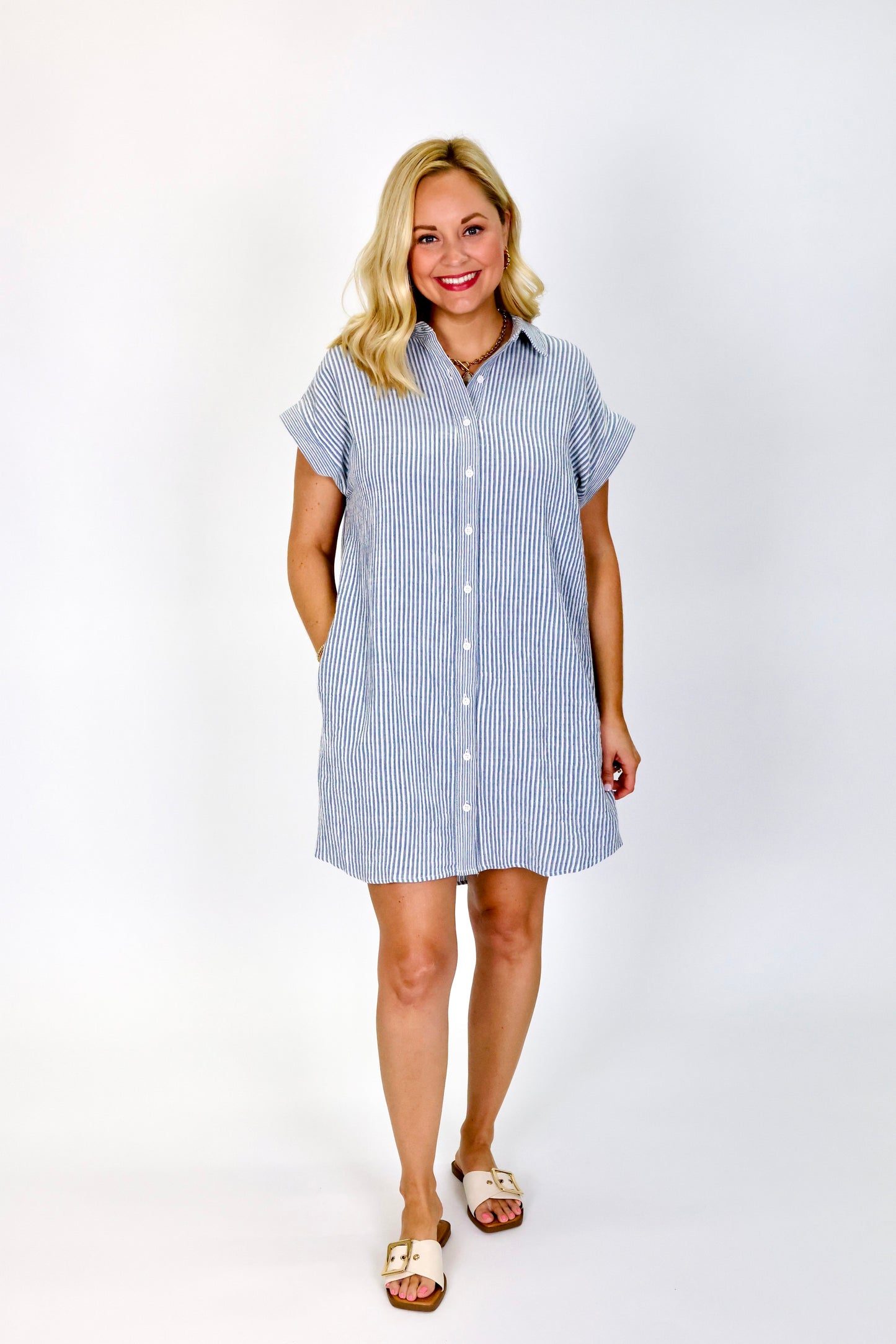 Crescent Ivory Blue Dress