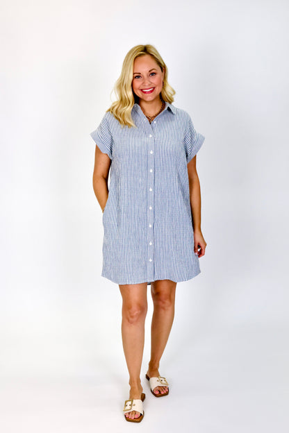 Crescent Ivory Blue Dress