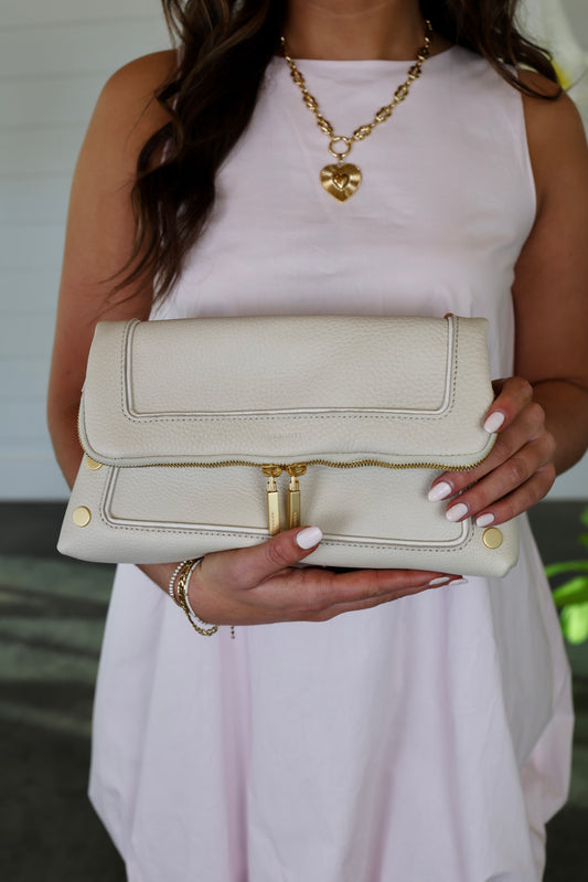 Beverly Med Catamaran Cream/Brushed Gold Handbag