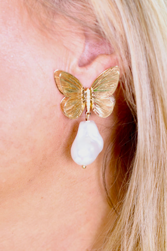 Radiant Butterfly Drop Earrings