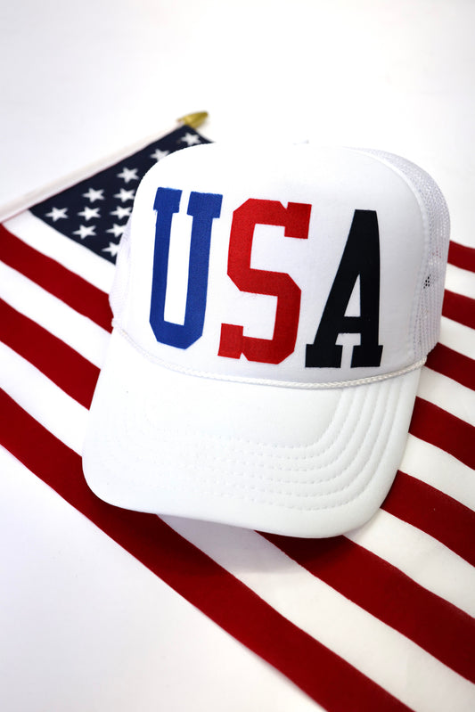 USA White/Multi Foam Trucker