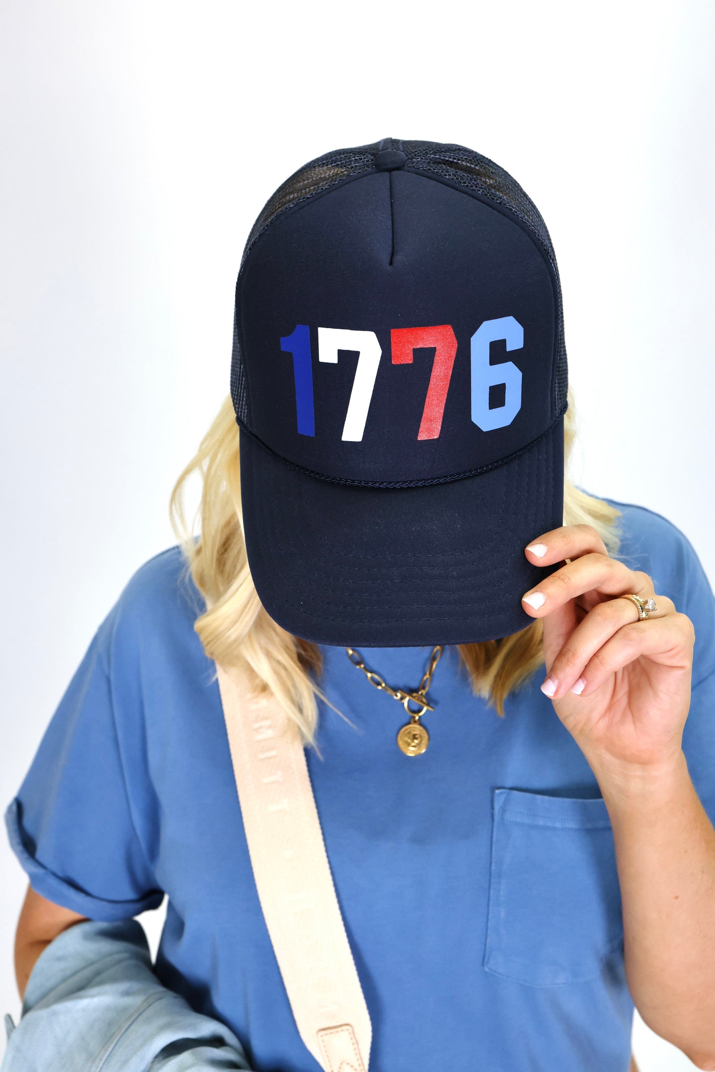 Vintage 1776 Navy Foam Trucker Hat