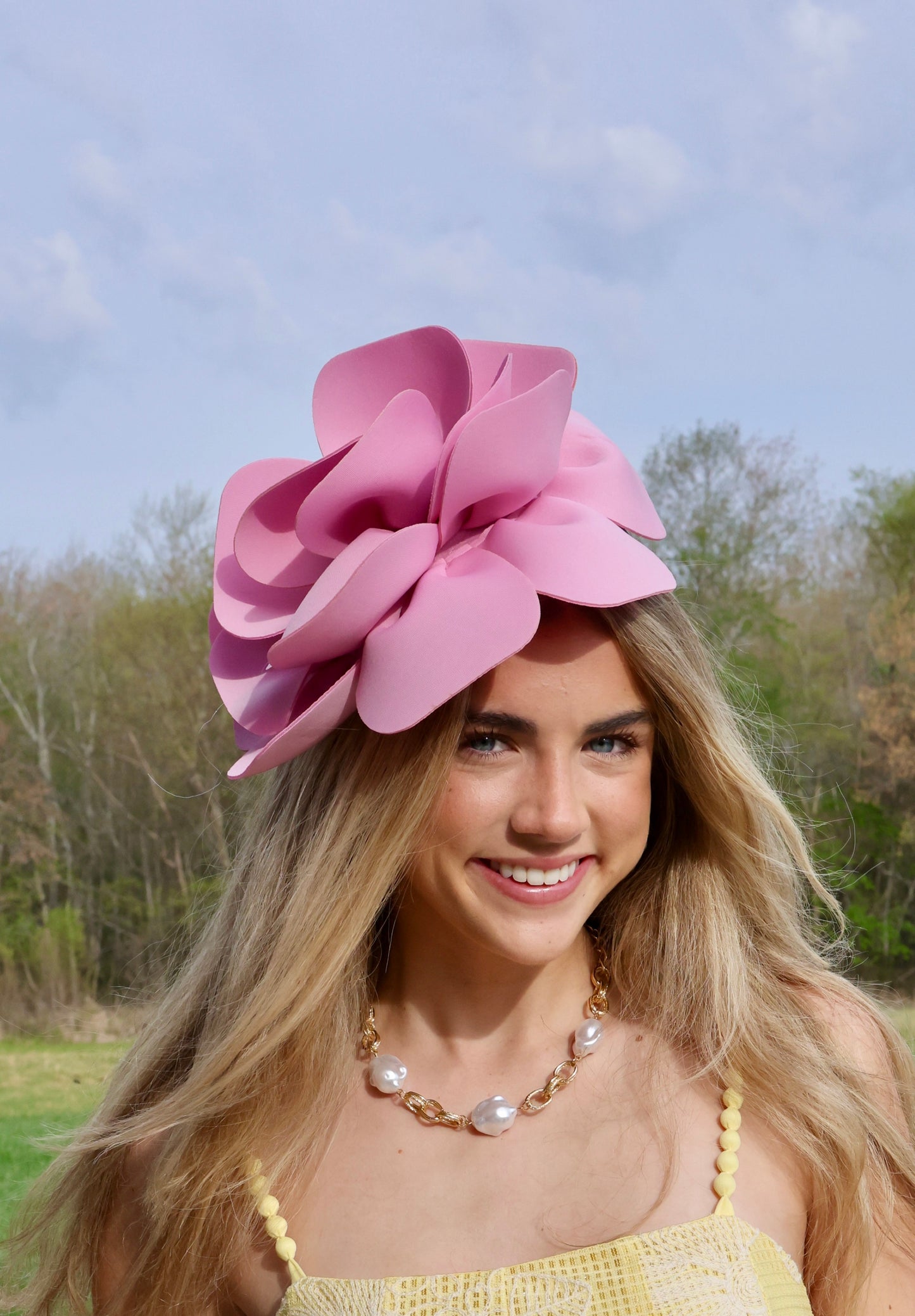 Whispering Petals Light Pink Fascinator