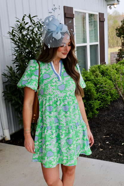 Kinsley Daisy Chain Green Dress