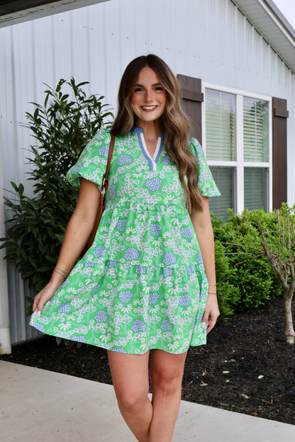 Kinsley Daisy Chain Green Dress
